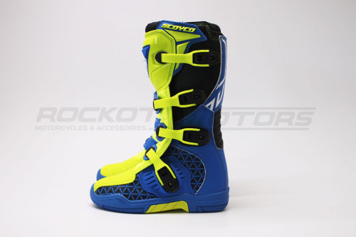 Мотоботы кроссовые SCOYCO (Скойко) MBM009 лайм/синий 42 фото 5