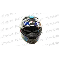 Шлем мото интеграл HIZER (Хайзер) J5320 №1 (S) black/blue (2 визора)