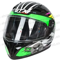 Шлем мото интеграл GTX 578S №1 (S) BLACK / FLUO GREEN YELLOW подростковый