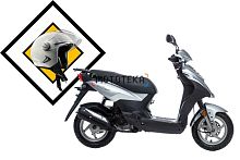 Скутер SYM (Сим) Orbit 50 белый + мотошлем SYM серый