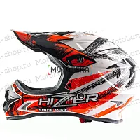 Шлем мото кроссовый HIZER (Хайзер) J6805 №1 (M) black/white/orange