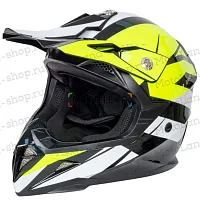 Шлем мото кроссовый HIZER (Хайзер) 915 №7 (S) neon/yellow/white