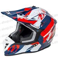 Шлем мото кроссовый GTX 633 №3 (XL) BLUE/RED WHITE