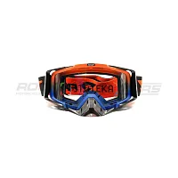 Очки кроссовые ROCKOT (Рокот) RM-323 (красный-синий-чёрный/прозрачная, Anti-Scratch)