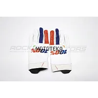 Мотоперчатки кроссовые 100% #3 (M, белый/синий/красный)