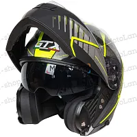 Шлем мото модуляр GTX 550 №3 (M) BLACK/FLUO YELLOW GREY (2 визора)