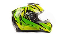 Шлем мото интеграл HIZER (Хайзер) 522 (L) #3 black/yellow green