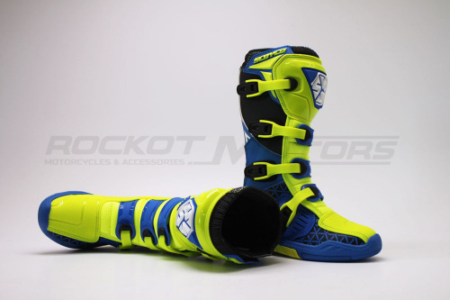 Мотоботы кроссовые SCOYCO (Скойко) MBM009 лайм/синий 46 фото 4