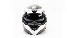 Шлем мото модуляр GTX 550 (XL) #1 BLACK/WHITE RED GREY (2 визора)