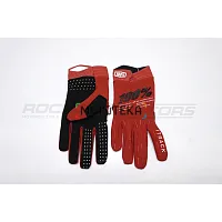 Мотоперчатки кроссовые 100% #4 (L, красный)