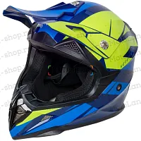 Шлем мото кроссовый HIZER (Хайзер) 915 №6 (XL) havy/neon/yellow/blue