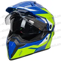 Шлем мото мотард HIZER (Хайзер) J6808 №2 (L) yellow/blue