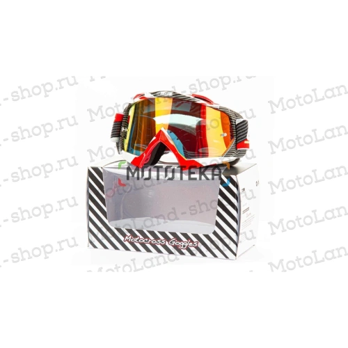 Очки Мотокросс GTX 5019 бело/красные