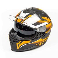 Шлем мото интеграл GTX 5672 (S) #2 BLACK/FLUO ORANGE GREY (2 визора)