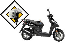 Скутер SYM (Сим) Orbit 50 чёрный + мотошлем SYM серый