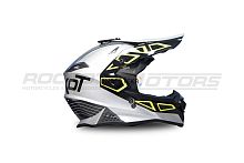 Шлем кроссовый ROCKOT (Рокот) RM-217 Unit GL (S) (серый/зеленый/черный глянцевый)