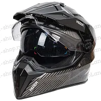 Шлем мото мотард HIZER (Хайзер) J6808 №4 (S) carbon (2 визора)