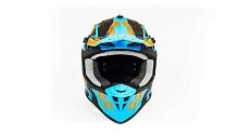 Шлем мото кроссовый GTX 633 (M) #2 BLUE/ORANGE BLACK