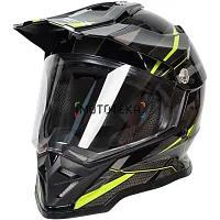 Шлем мото мотард HIZER (Хайзер) B6197-1 №4 (M) black/yellow