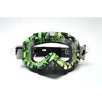 Очки кроссовые ROCKOT (Рокот) RM-325 (зелёный-чёрный-белый/прозрачная, Anti-Scratch)