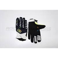Мотоперчатки кроссовые 100% #1 (L, белый/синий/зелёный/чёрный)
