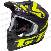 Шлем мото кроссовый GTX 633 №8 (M) BLACK/FLUO YELLOW/GREY