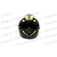 Шлем мото интеграл GTX 5672 №5 (XL) BLACK/FLUO YELLOW/GREY