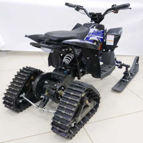 Квадро снегоход (снегоцикл) детский электрический Motax (Мотакс) Gekkon Snow 1300W черный/синий (машинокомплект) фото 7