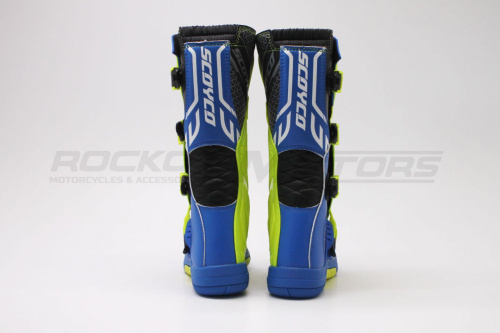 Мотоботы кроссовые SCOYCO (Скойко) MBM009 лайм/синий 46 фото 6