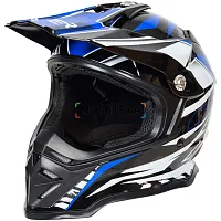 Шлем мото кроссовый HIZER (Хайзер) B6197 №4 (XL) black/blue/white