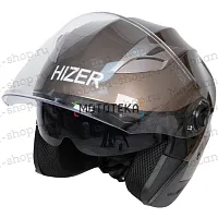 Шлем мото открытый HIZER (Хайзер) B208 №1 (L) gray (2 визора)