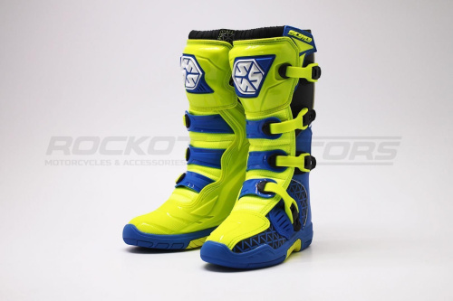Мотоботы кроссовые SCOYCO (Скойко) MBM009 лайм/синий 42 фото 2