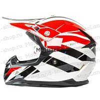 Шлем мото кроссовый HIZER (Хайзер) 915 №9 (S) white/red/black