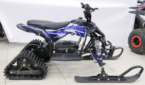 Квадро снегоход (снегоцикл) детский электрический Motax (Мотакс) Gekkon Snow 1300W черный/синий (машинокомплект) фото 8