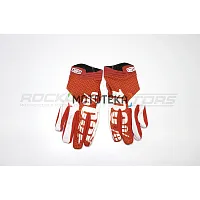 Мотоперчатки кроссовые 100% #5 (XL, белый/красный)