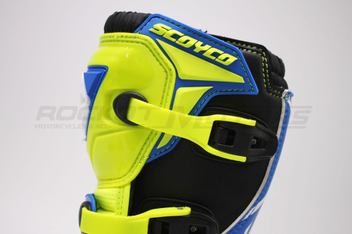 Мотоботы кроссовые SCOYCO (Скойко) MBM009 лайм/синий 42 фото 7