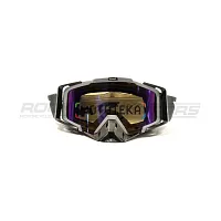 Очки кроссовые ROCKOT (Рокот) RM-323 (серый-чёрный/синяя, Anti-Scratch)