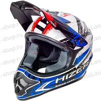 Шлем мото кроссовый HIZER (Хайзер) J6805 №1 (S) black/white/blue