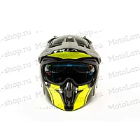 Шлем мото мотард GTX 690 №2 (L) BLACK/FLUO YELLOW GREY