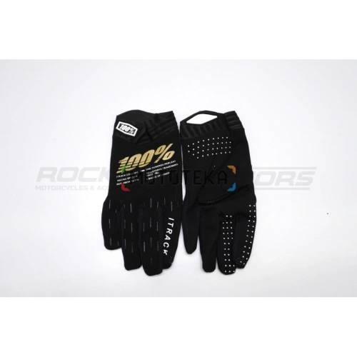 Мотоперчатки кроссовые 100% #4 (XL, чёрный)