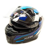 Шлем мото интеграл HIZER (Хайзер) J5320 (XL) #1 black/blue (2 визора)